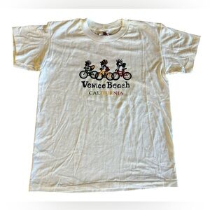 VTG 1997 Looney Tunes VENICE BEACH Single-Stitch Youth XL Rasta Bicycles T-Shirt